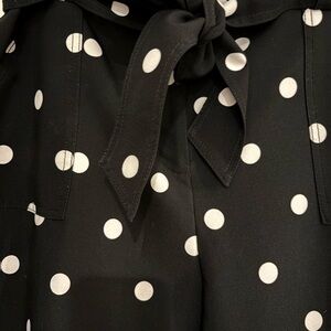 Black and White Polka Dot Tie Waist Trousers by NY & Co